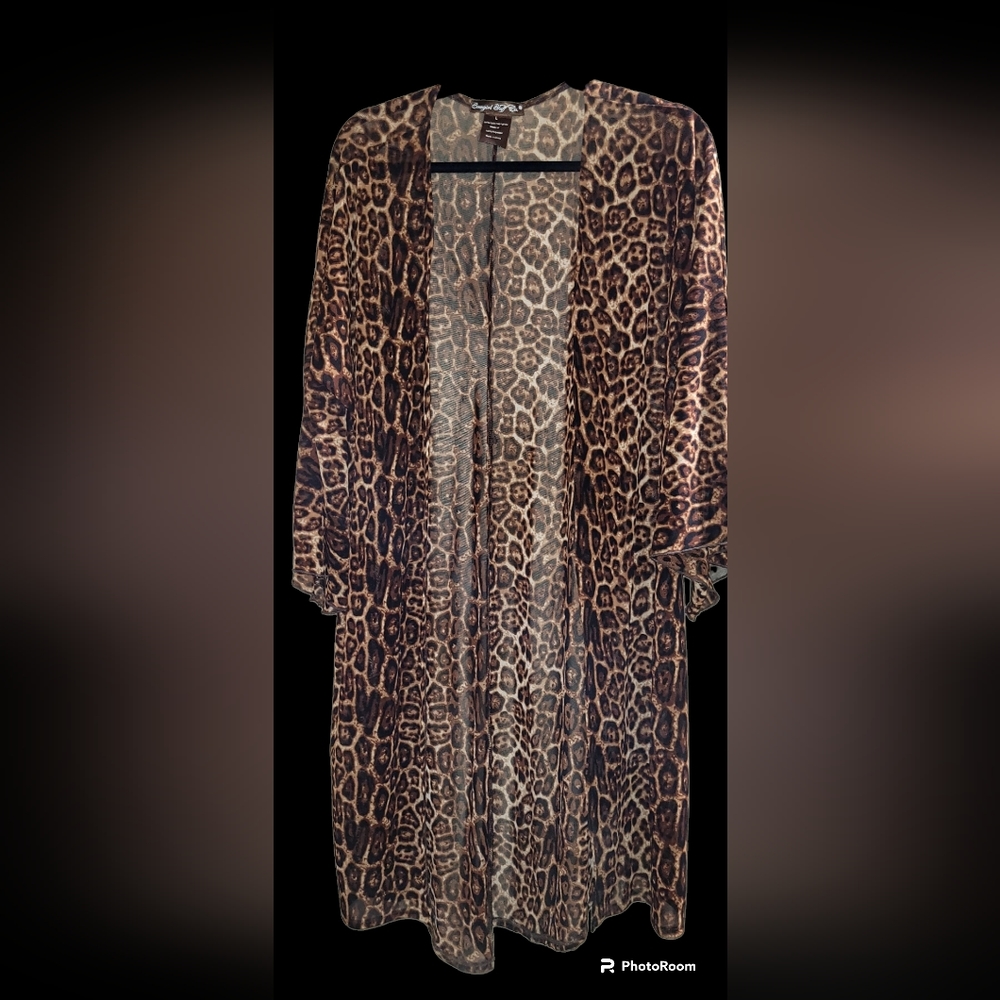 Cowgirl Tuff Leopard Cover Up, Size Large, 100% Polyester